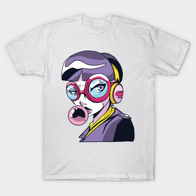 Girl Blowing Bubblegum T-Shirt by TheRealestDesigns